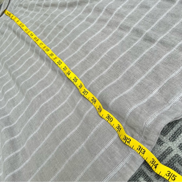 EDDIE BAUER Linen Blend Short Sleeve Button Down - Gray/Beige - 2XL - Picture 7 of 10